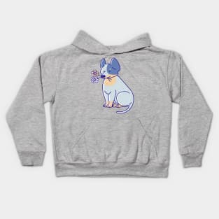 Blue Heeler and Flowers Kids Hoodie